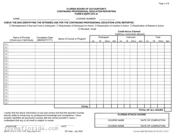 Fill in Your Cpe Reporting Florida Form