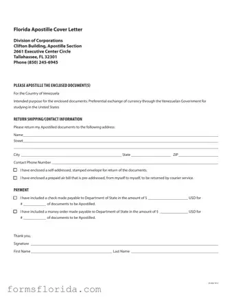 Fill in Your Florida Apostille Cover Letter Sample Form