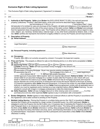 Fill in Your Florida Listing Agreement Form