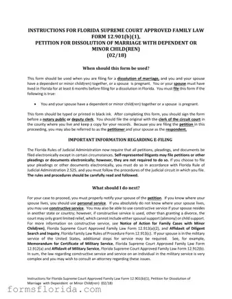Fill in Your Florida Divorce Decree Form