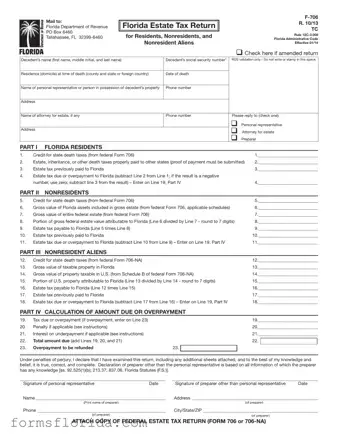 Fill in Your Florida F 706 Form