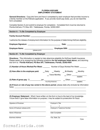 Fill in Your Florida Kidcare Form