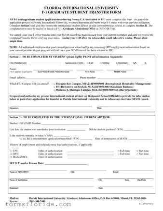 Fill in Your Florida F 1 Form