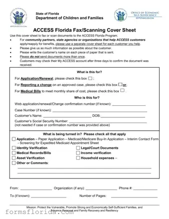 Fill in Your Access Florida Fax Form