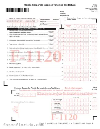 Fill in Your Florida F 1120 Form