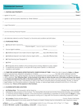 Fill in Your Florida Commercial Contract Form