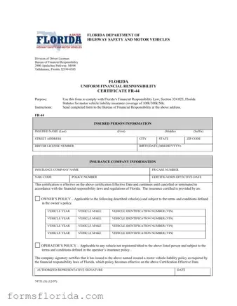 Fill in Your Fr44 Florida Form