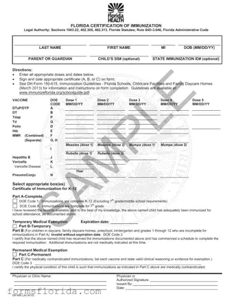 Fill in Your Florida Medical Exemption Vaccine Form