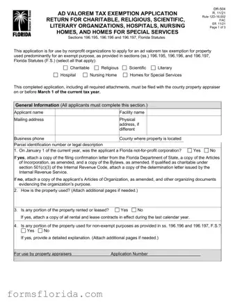 Fill in Your Dr 504 Florida Form