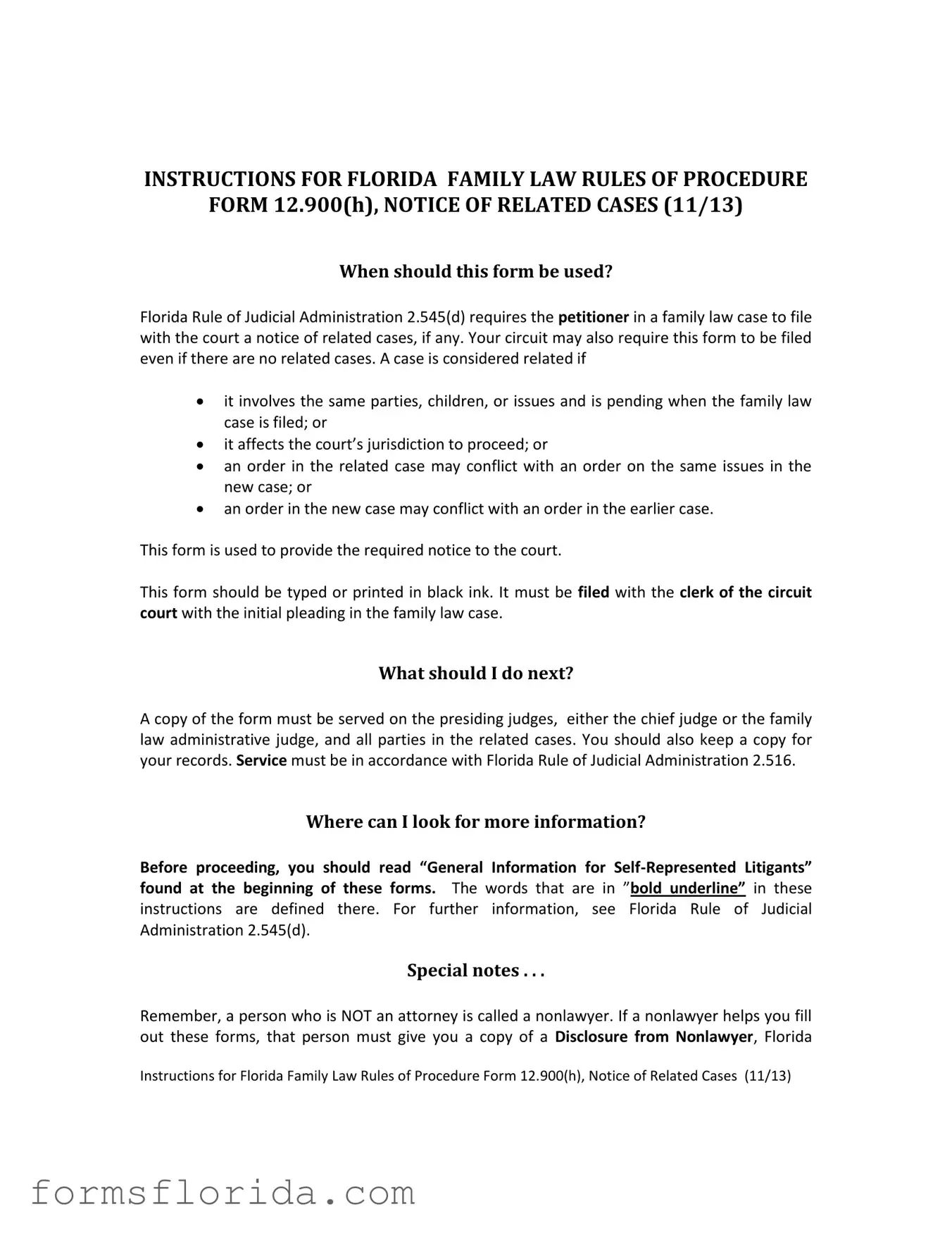 Fill in Your Florida Procedure Form